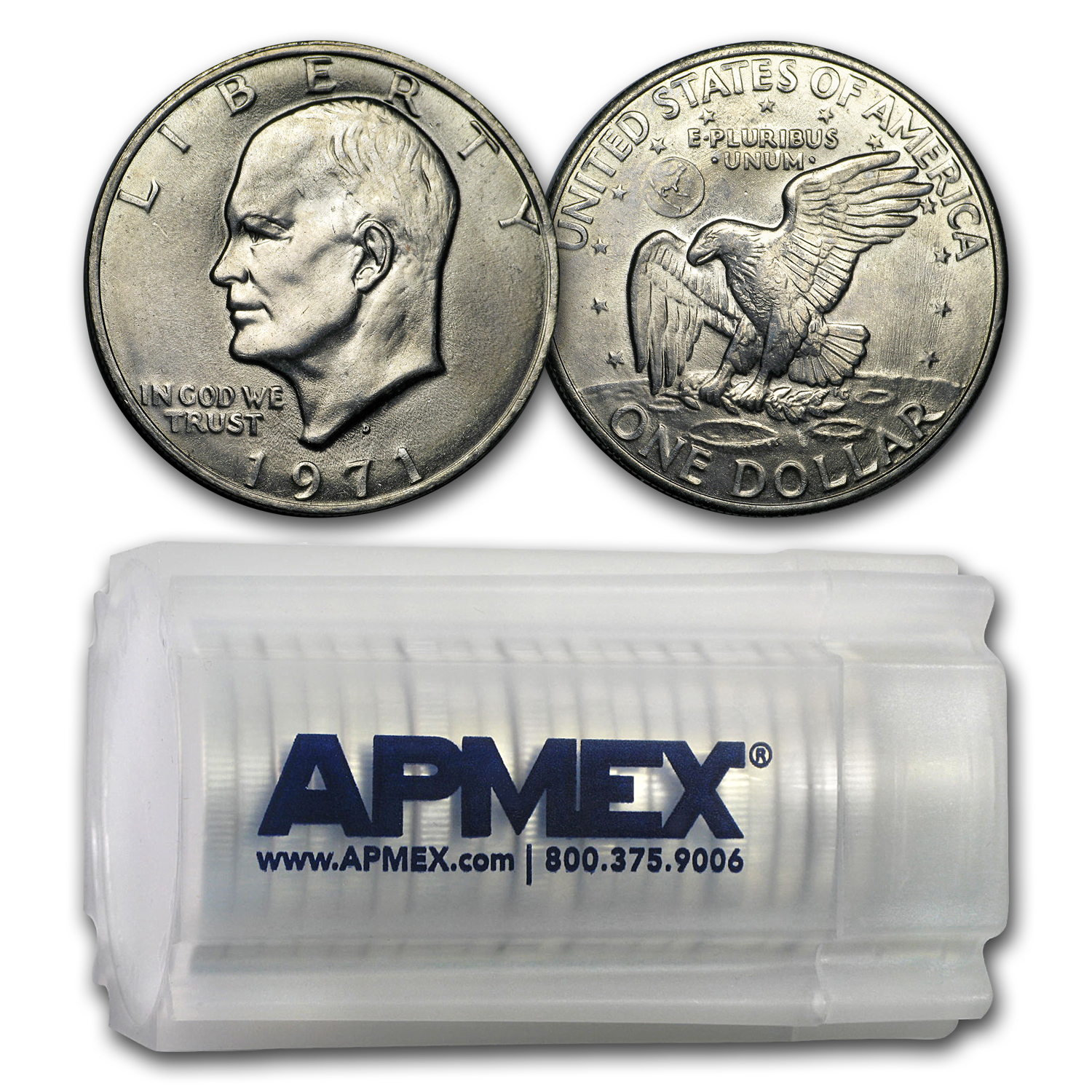 Buy 1971-D Clad Eisenhower Dollars 20-Coin Roll BU - Click Image to Close