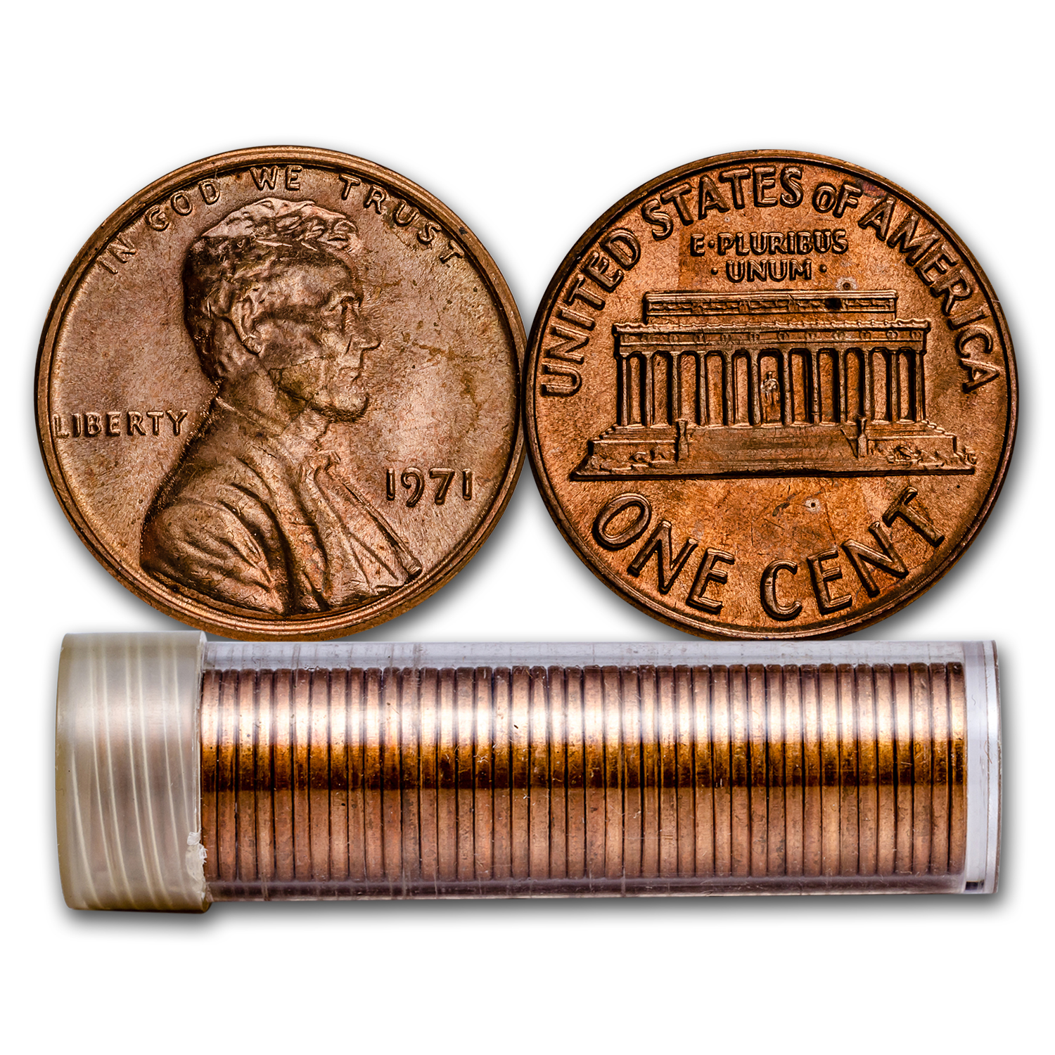 Buy 1971 Lincoln Cent 50-Coin Roll BU