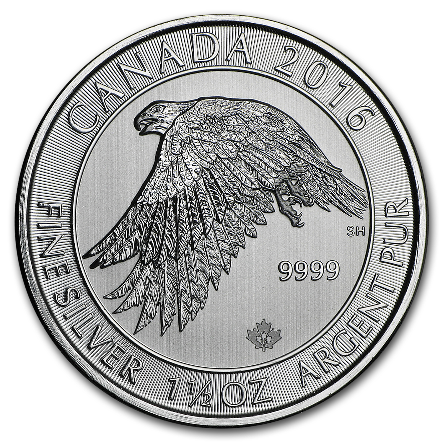 Buy 2016 Canada 1.5 oz Silver $8 White Falcon BU - Click Image to Close
