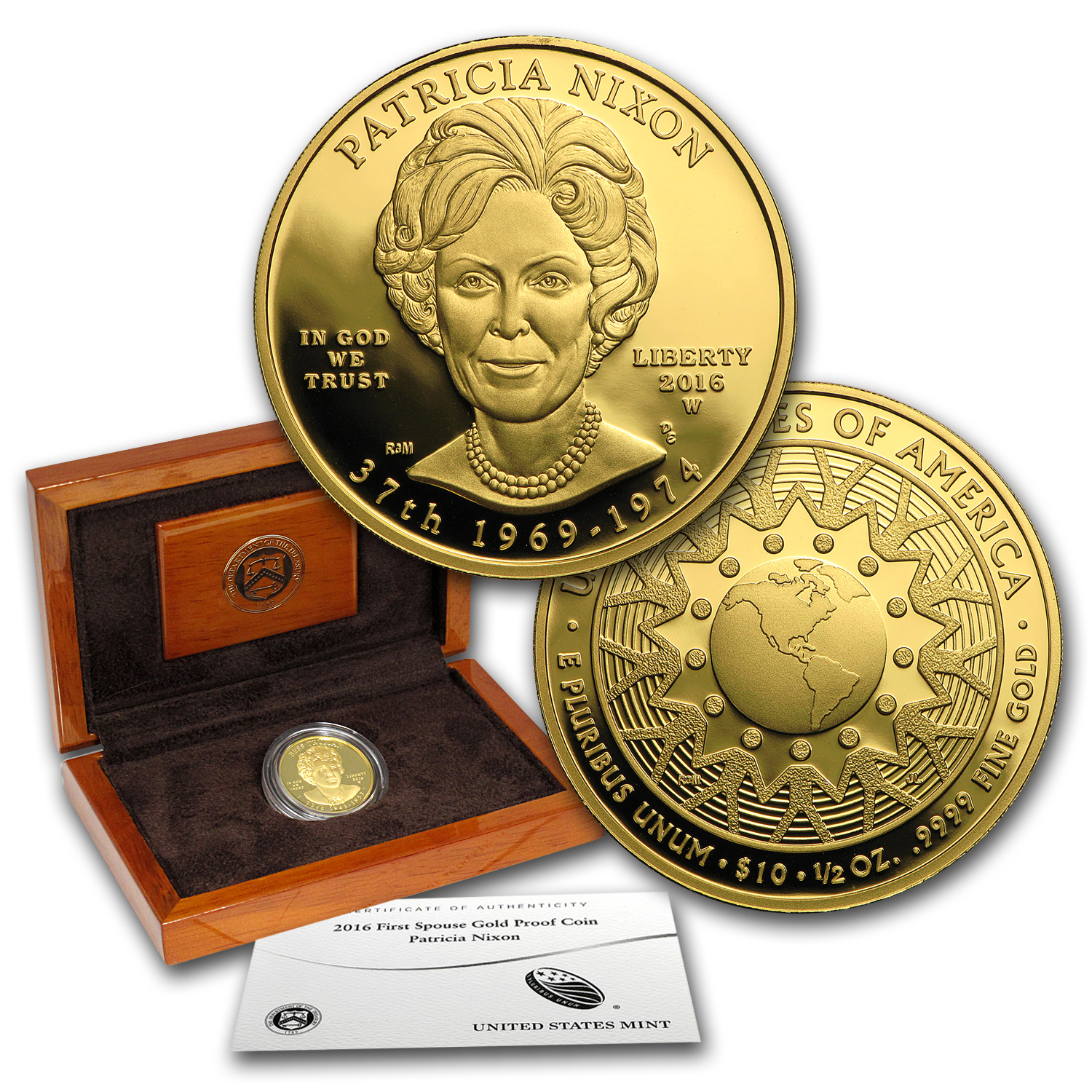 Buy 2016-W 1/2 oz Proof Gold Patricia Nixon (w/Box & COA)