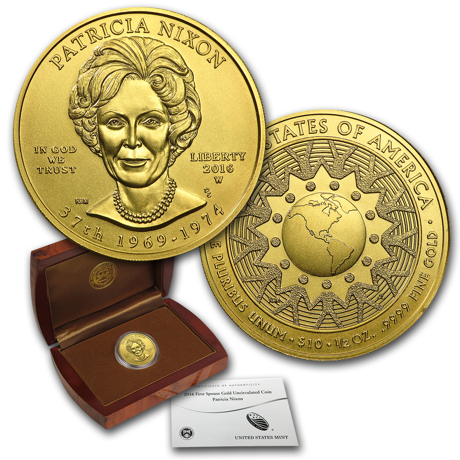 Buy 2016-W 1/2 oz Gold Patricia Nixon BU (w/Box & COA)