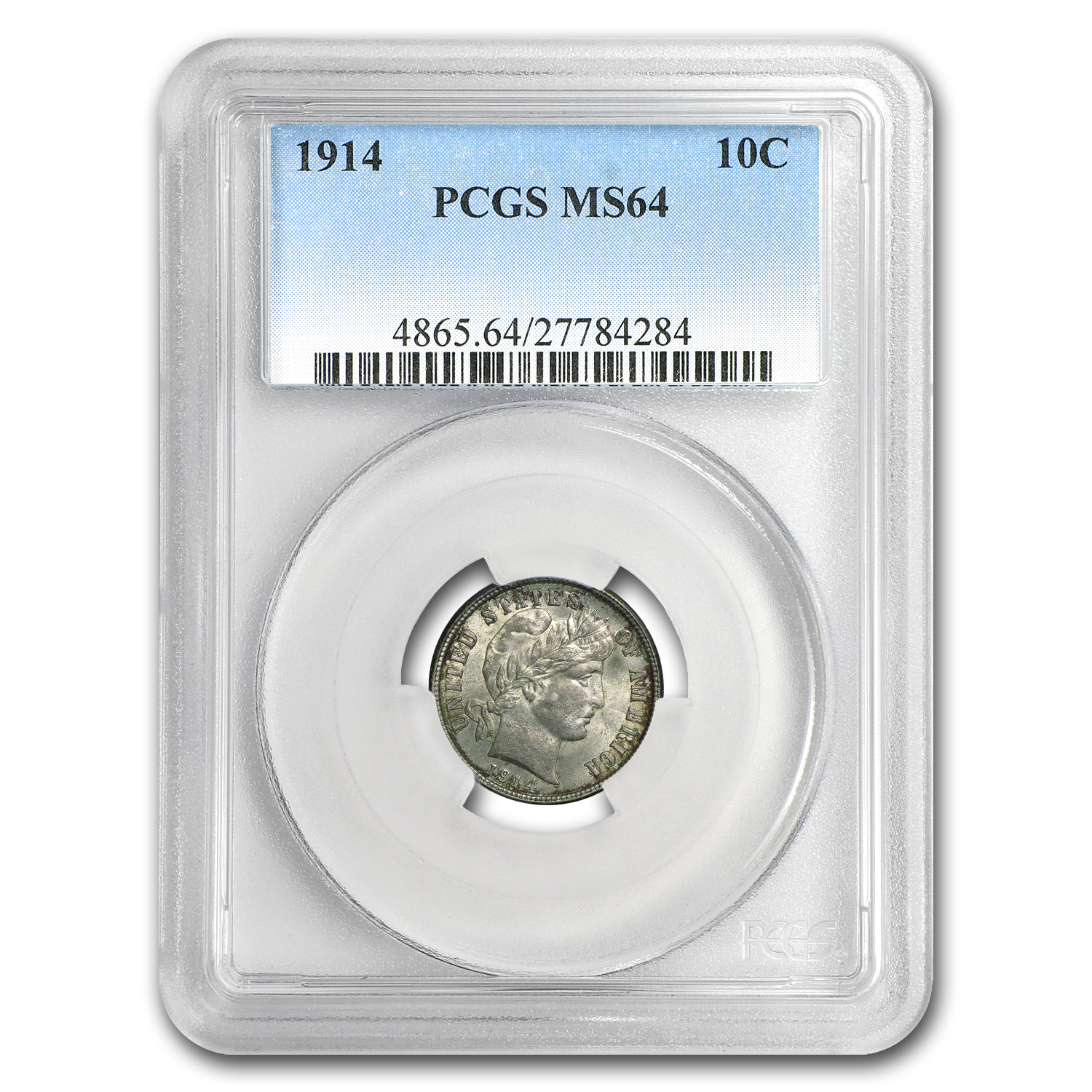 Buy 1914 Barber Dime MS-64 PCGS