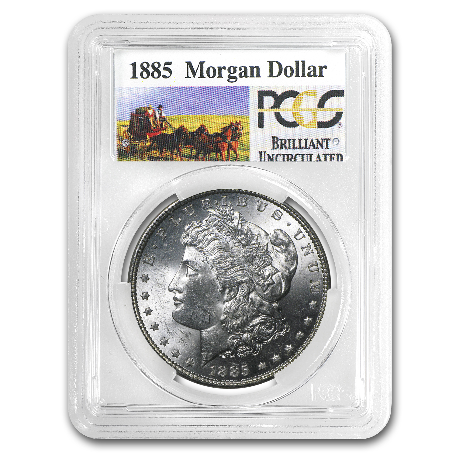 Buy 1885 Stage Coach Morgan Dollar BU PCGS