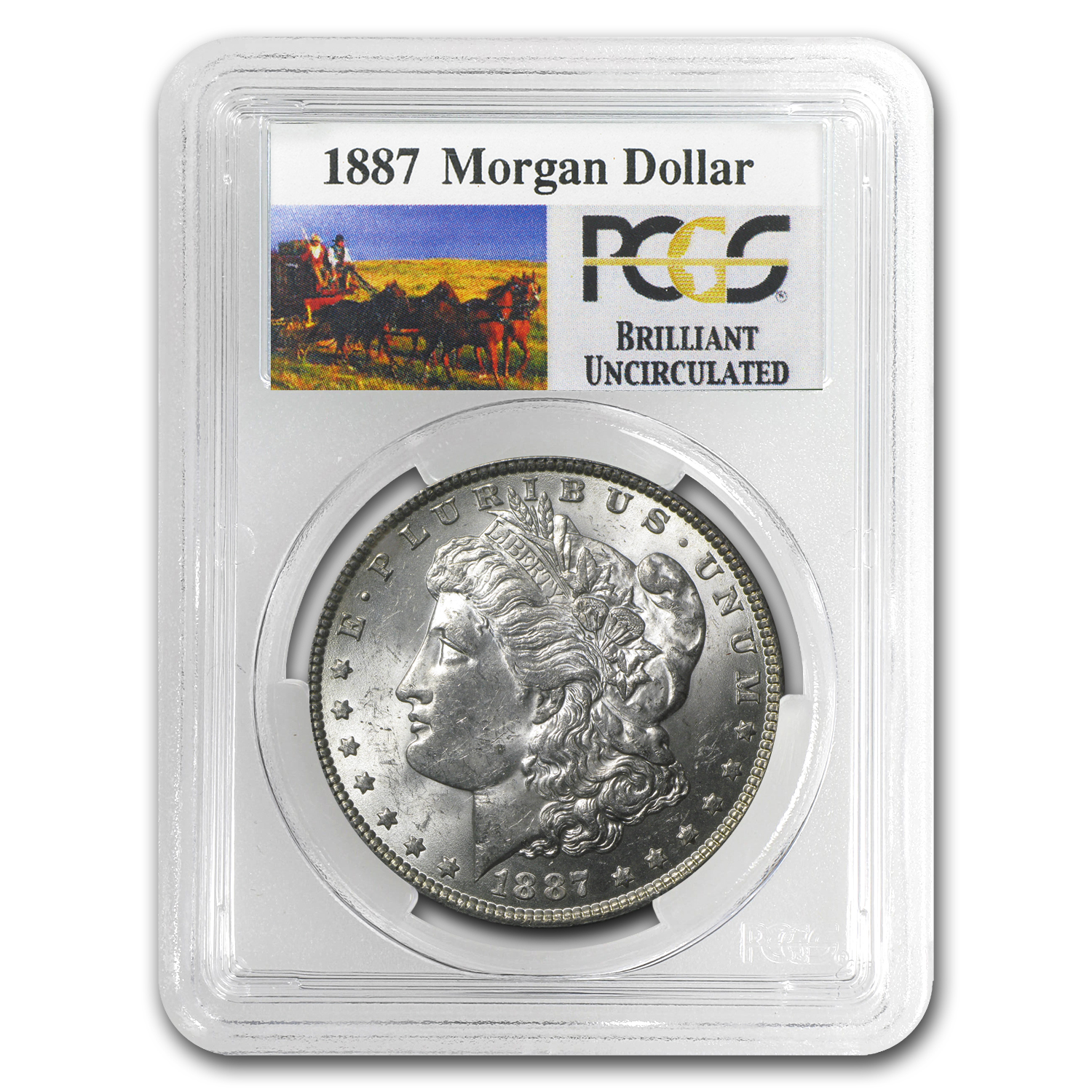 Buy 1887 Stage Coach Morgan Dollar BU PCGS