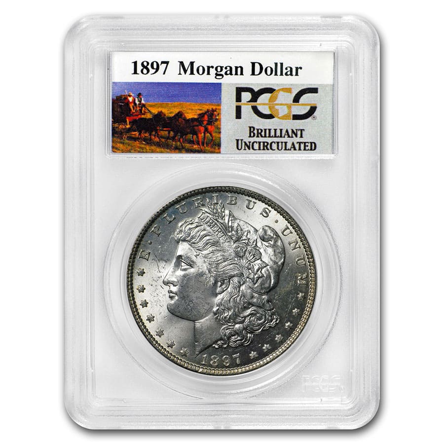 Buy 1897 Stage Coach Morgan Dollar BU PCGS