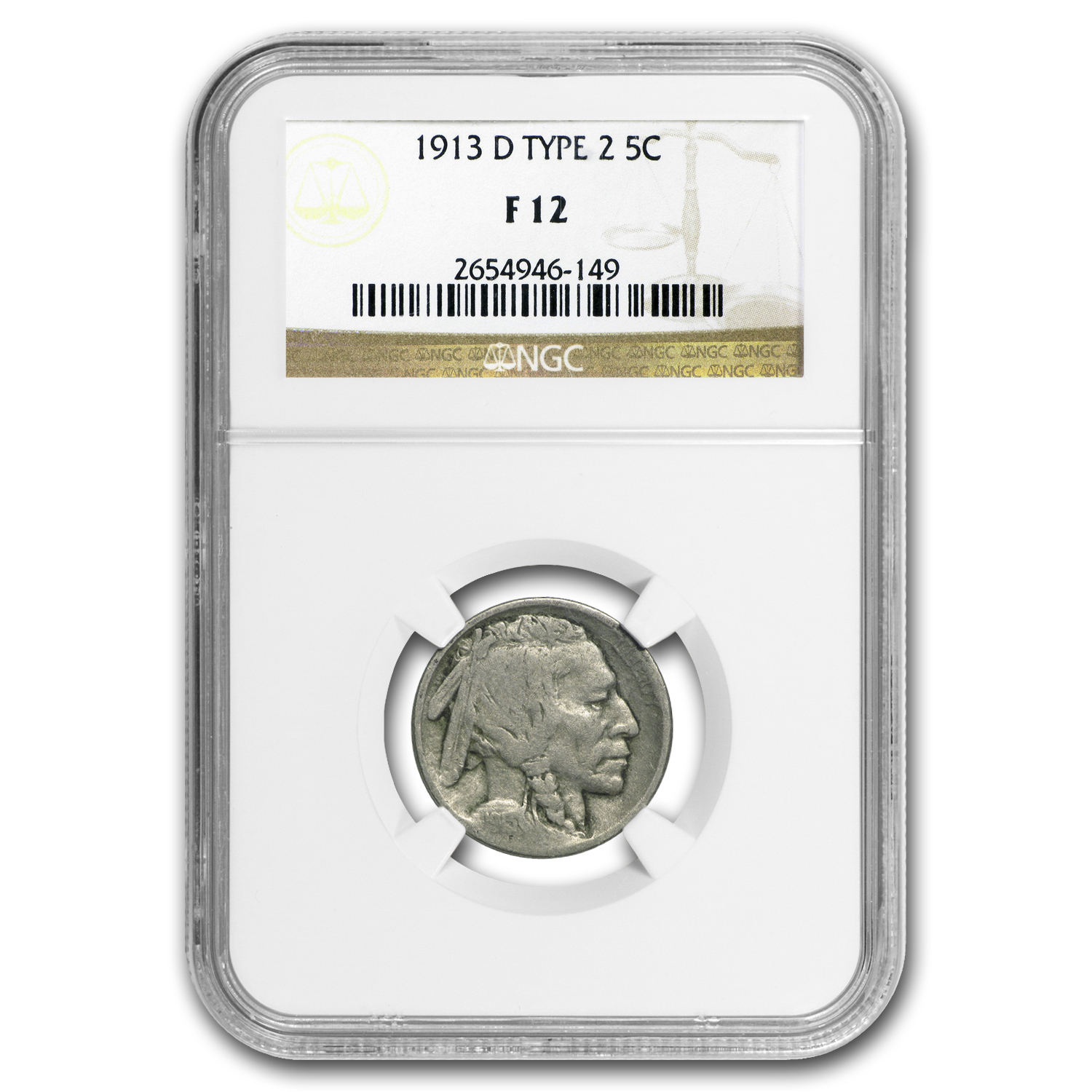 Buy 1913-D Buffalo Nickel Type-II Fine-12 NGC