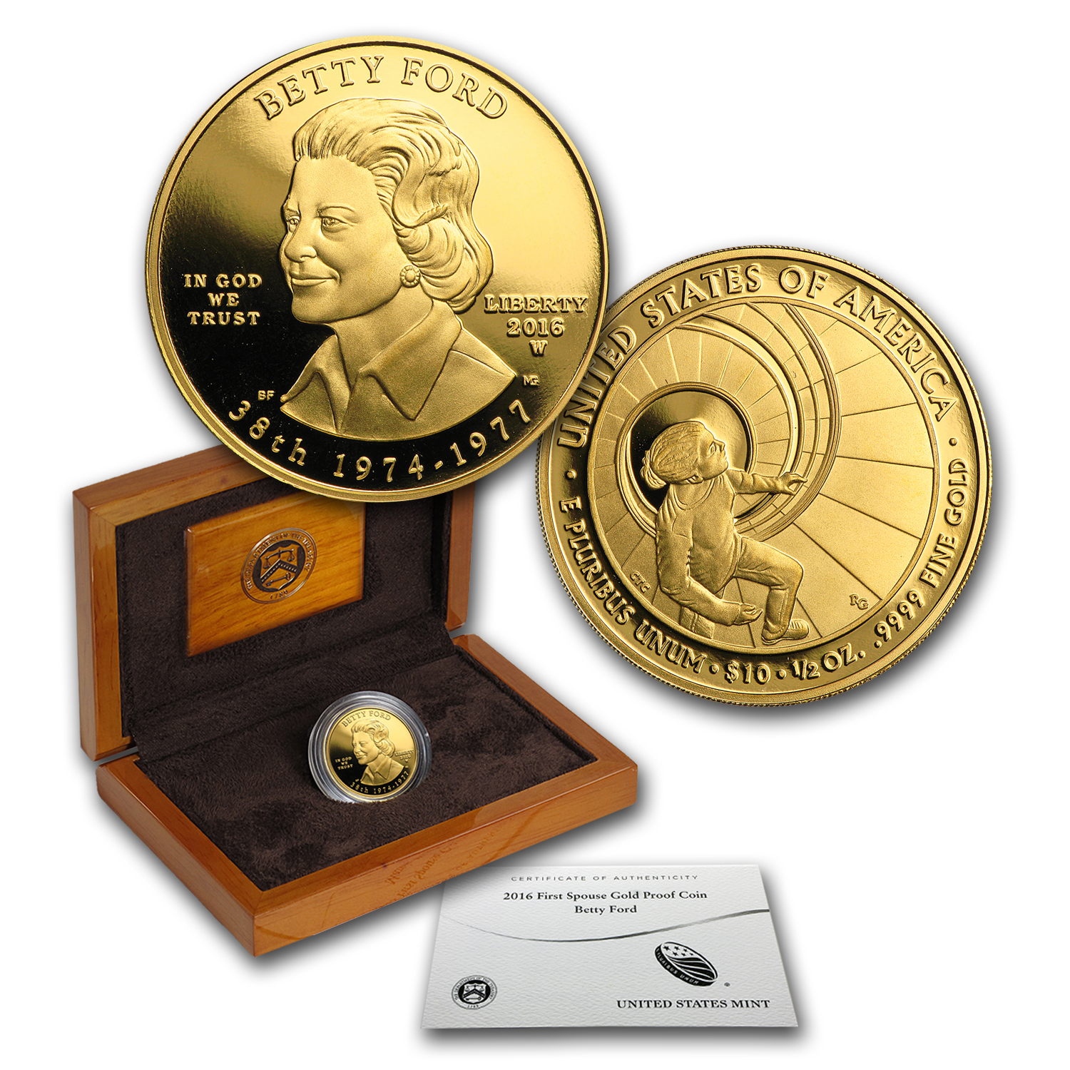 Buy 2016-W 1/2 oz Proof Gold Betty Ford (w/Box & COA)