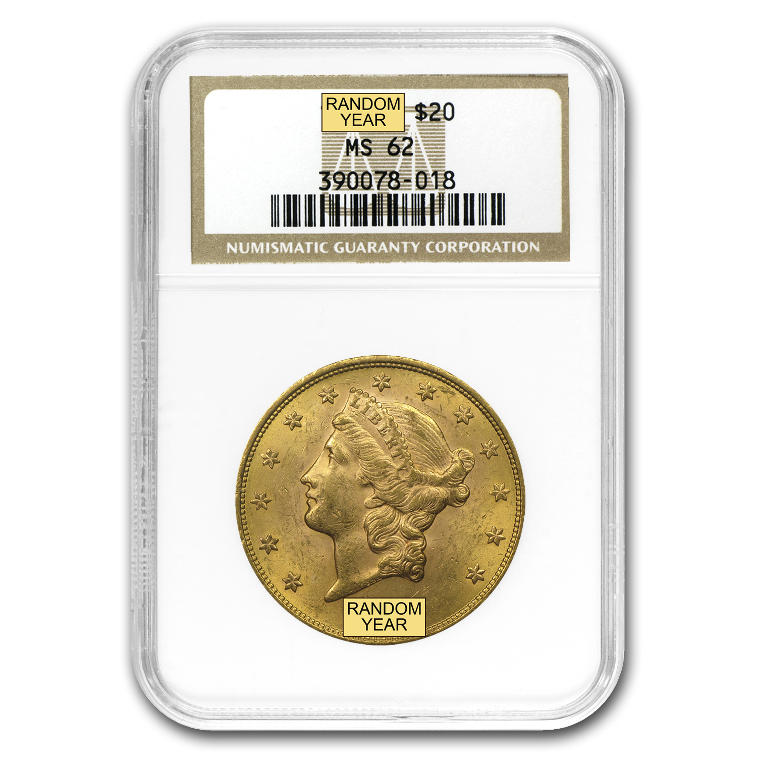 Buy $20 Liberty Gold Double Eagle MS-62 NGC (1800s S-Mint)