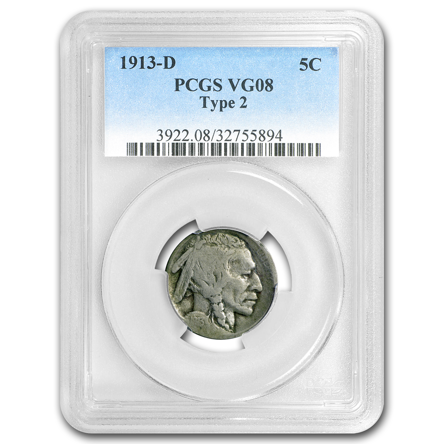 Buy 1913-D Buffalo Nickel Type-II VG-8 PCGS