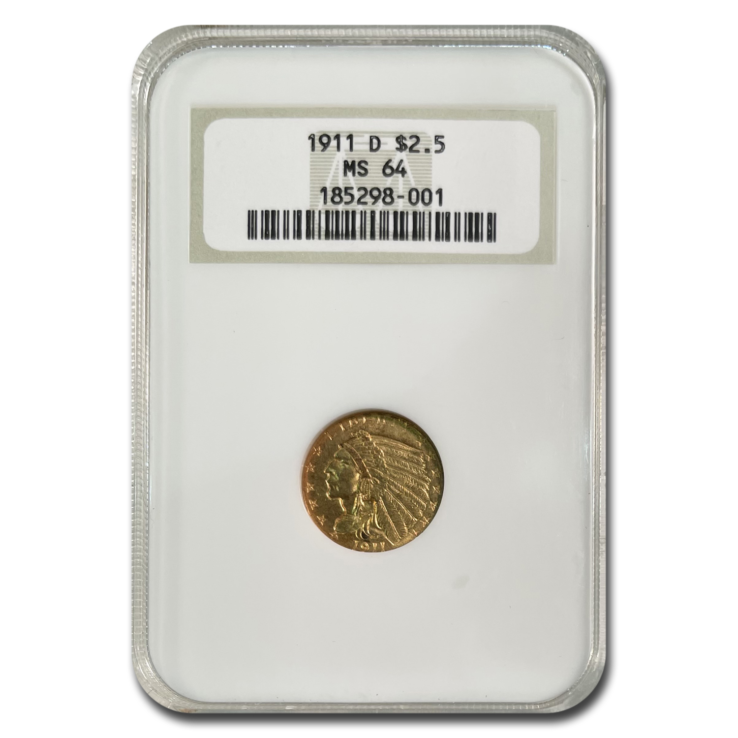 Buy 1911-D $2.50 Indian Gold Quarter Eagle MS-64 NGC