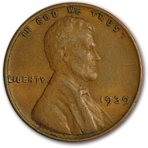 Buy 1939 Lincoln Cent Fine+ - Click Image to Close