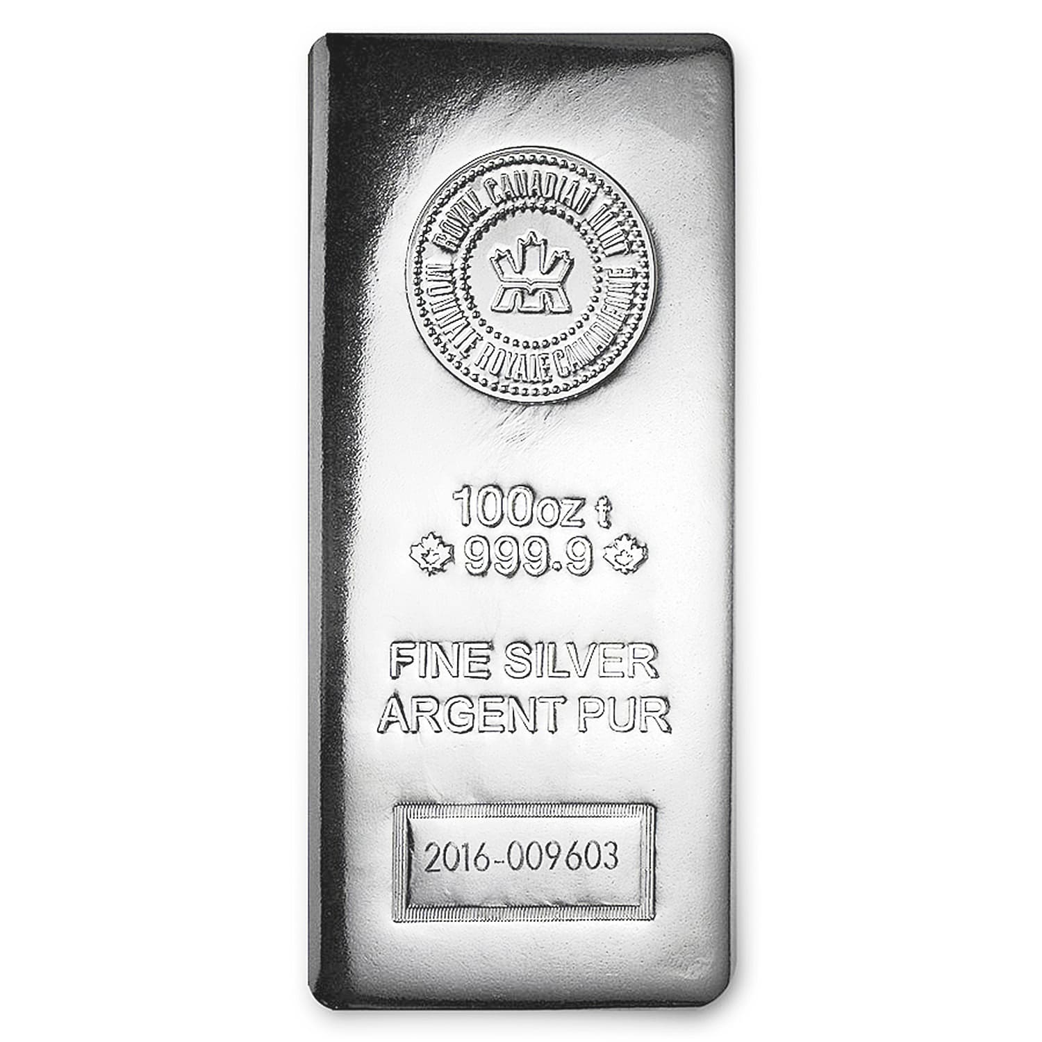 Buy 100 oz Silver Bar - Royal Canadian Mint (.9999 Fine, Pressed) - Click Image to Close