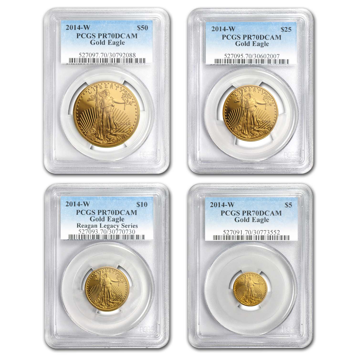 Buy 2014-W 4-Coin Proof Gold Eagle Set PR-70 PCGS