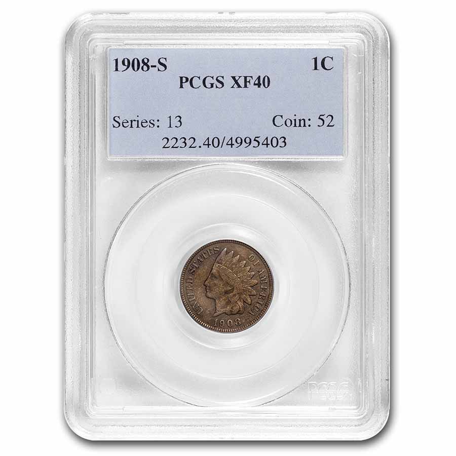 Buy 1908-S Indian Head Cent XF-40 PCGS