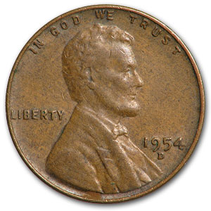 Buy 1954-D Lincoln Cent Fine+