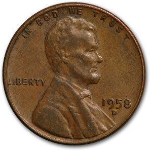 Buy 1958-D Lincoln Cent Fine+