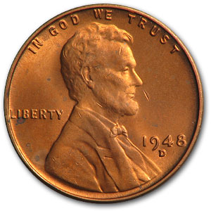 Buy 1948-D Lincoln Cent BU (Red)