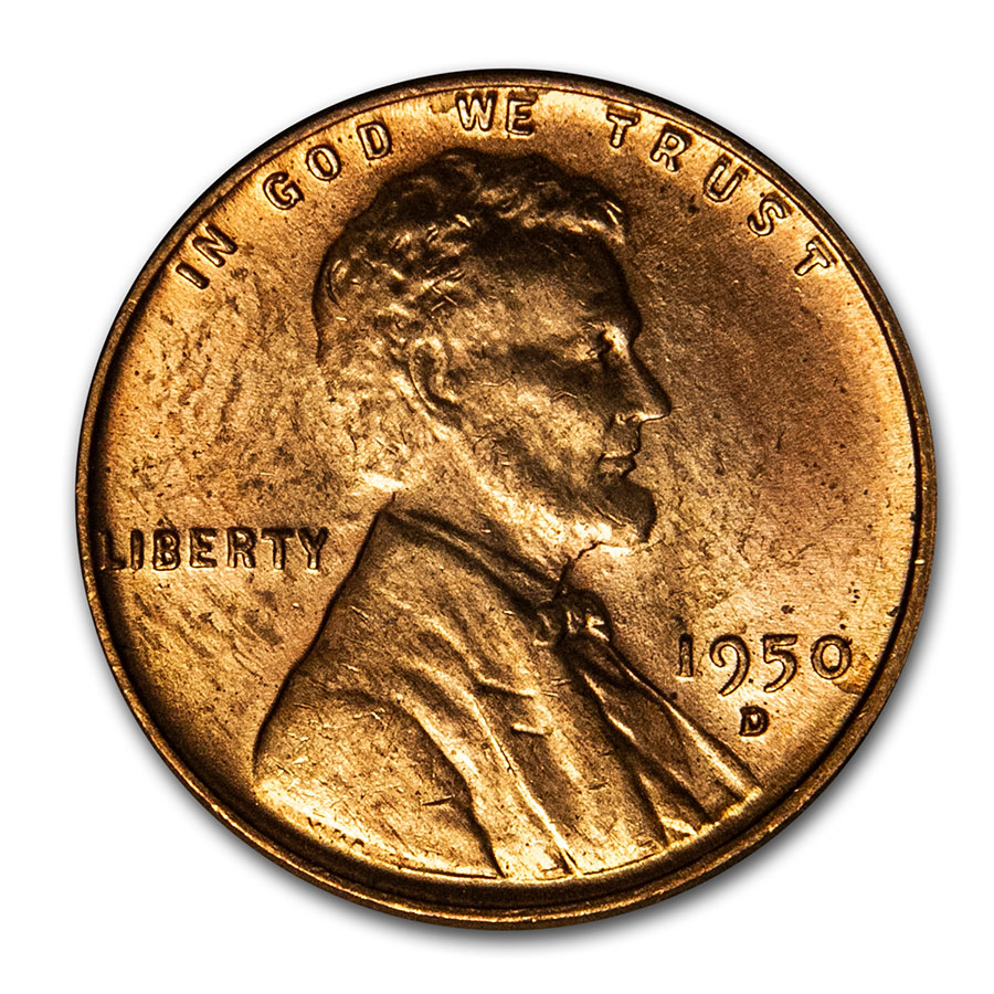 Buy 1950-D Lincoln Cent BU (Red)