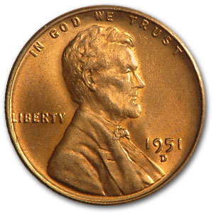 Buy 1951-D Lincoln Cent BU (Red)
