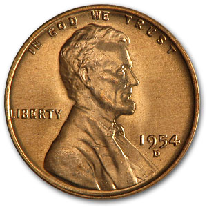 Buy 1954-D Lincoln Cent BU (Red)