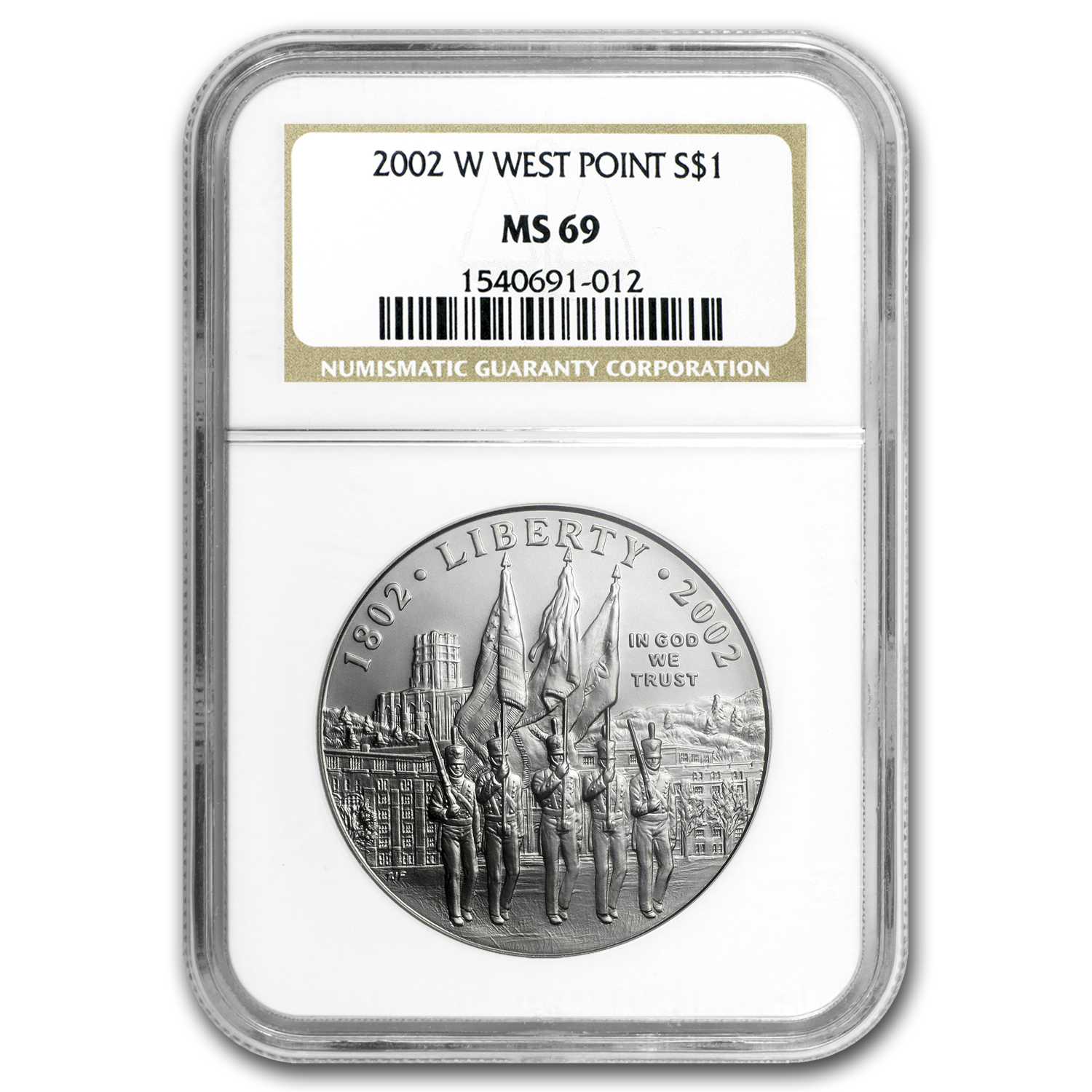 Buy 2002-W West Point Bicentennial $1 Silver Commem MS-69 NGC