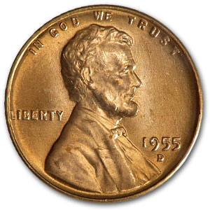 Buy 1955-D Lincoln Cent BU (Red)