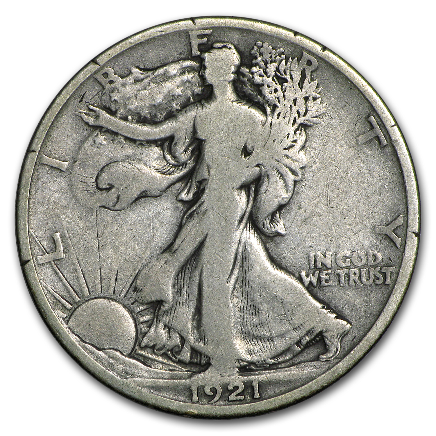 Buy 1921-D Walking Liberty Half Dollar VG