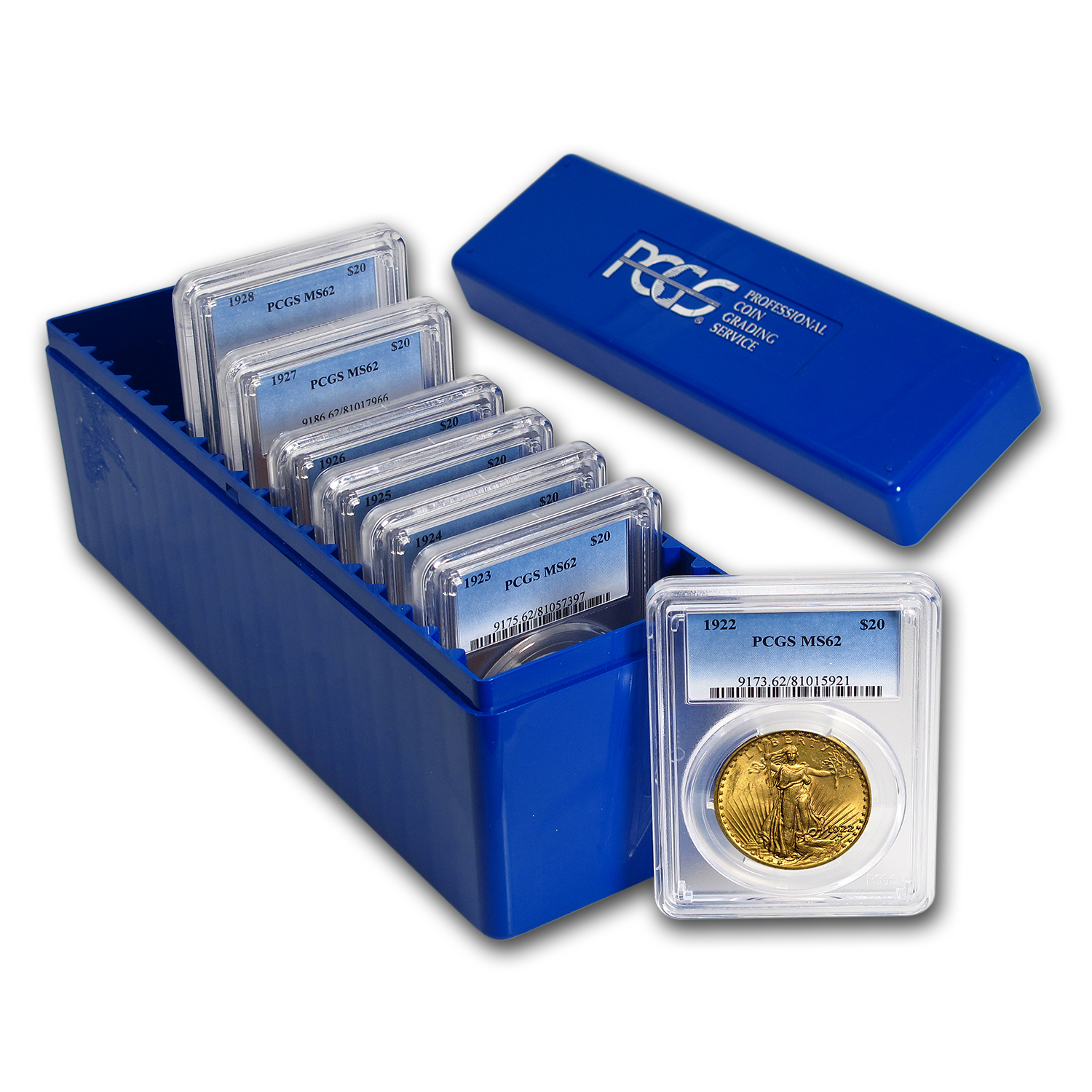 Buy 7-Coin $20 Saint-Gaudens Gold Double Eagle Date Set MS-62 PCGS