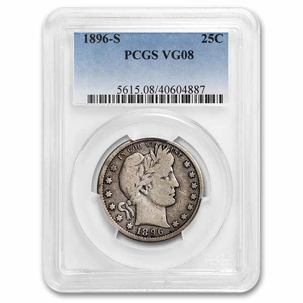 Buy 1896-S Barber Quarter VG-8 PCGS