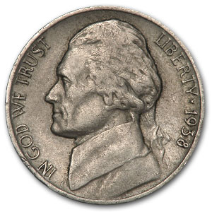 Buy 1938 Jefferson Nickel Avg Circ